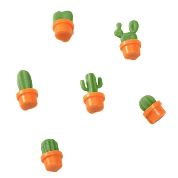 6 PCS/Set Green Cactus Refrigerator Stickers Magnetic Message Stickers Decorative Accessories(Orange)