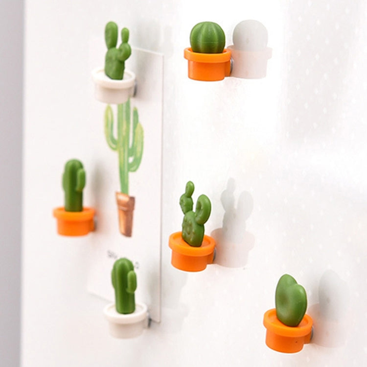 6 PCS/Set Green Cactus Refrigerator Stickers Magnetic Message Stickers Decorative Accessories(Orange)