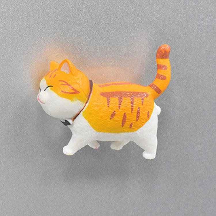 Creative Cartoon Cat Magnet Refrigerator Message Magnet, Size:Medium 4 × 4.5 cm, Style:Tiger Pattern Tabby Cat