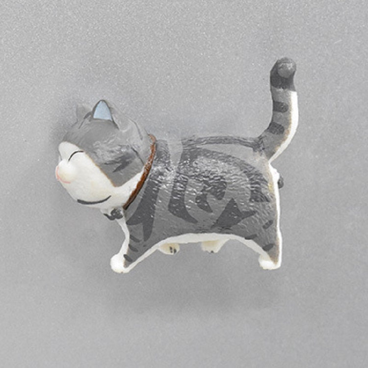 Creative Cartoon Cat Magnet Refrigerator Message Magnet, Size:Medium 4 × 4.5 cm, Style:Gray Tabby Cat