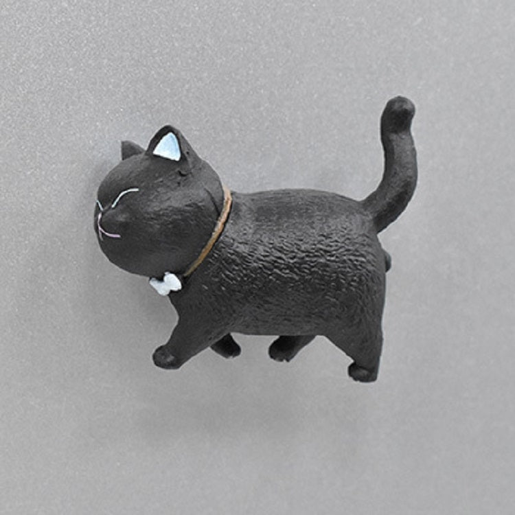 Creative Cartoon Cat Magnet Refrigerator Message Magnet, Size:Medium 4 × 4.5 cm, Style:Black Cat