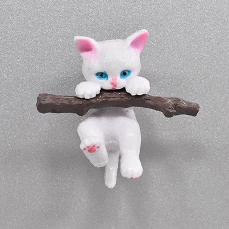 Creative Cartoon Cat Magnet Refrigerator Message Magnet, Size:Medium 4 × 4.5 cm, Style:Holding Firewood Cat