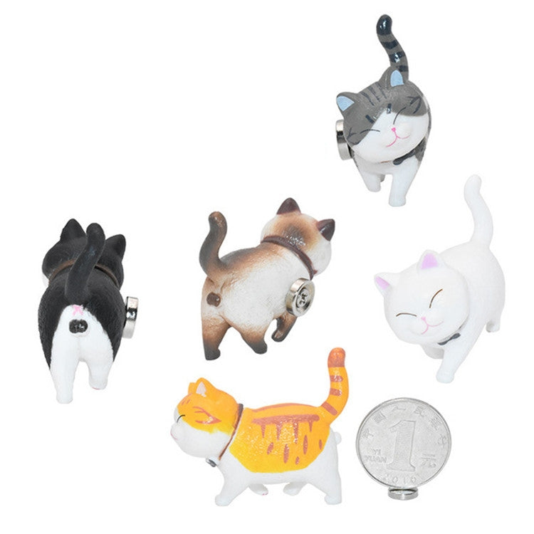 Creative Cartoon Cat Magnet Refrigerator Message Magnet, Size:Medium 4 × 4.5 cm, Style:Second-generation 9-piece Set
