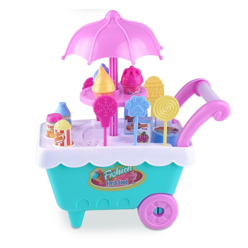 Simulation Candy Ice Cream Mini Detachable Trolley Child Cosplay Toy, Random Color Delivery