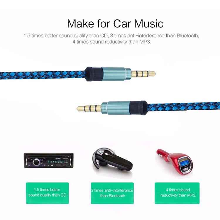 Uniqbuy For 3.5mm Male To Male Car Stereo Gold-Plated Jack AUX Audio Cable For 3.5mm AUX Standard Digital Devices, Length: 1.5m(Brown)
