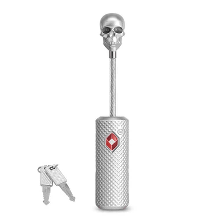 Customs Lock  Wire Rope Padlock Skull Customs Code Lock(Silver)