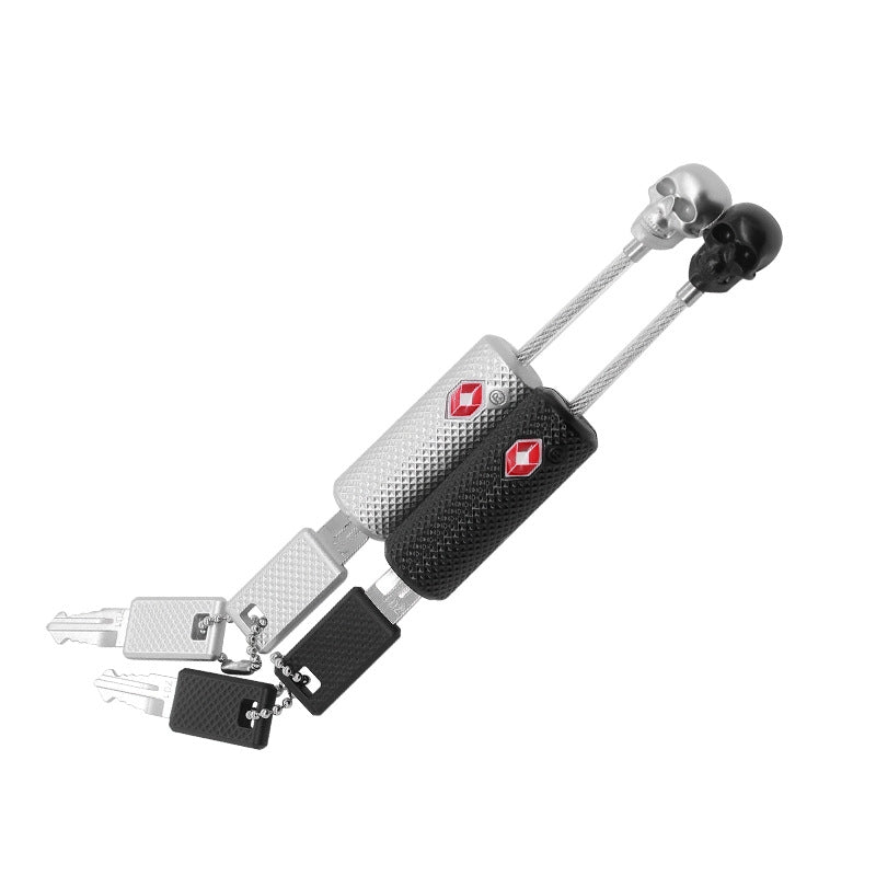 Customs Lock  Wire Rope Padlock Skull Customs Code Lock(Black)