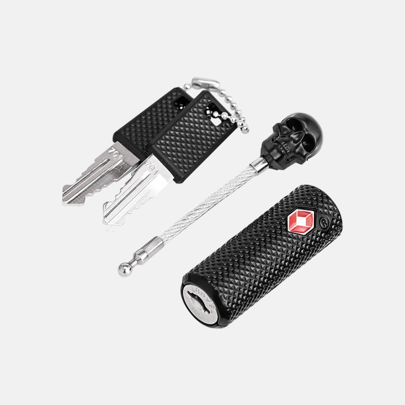 Customs Lock  Wire Rope Padlock Skull Customs Code Lock(Silver)