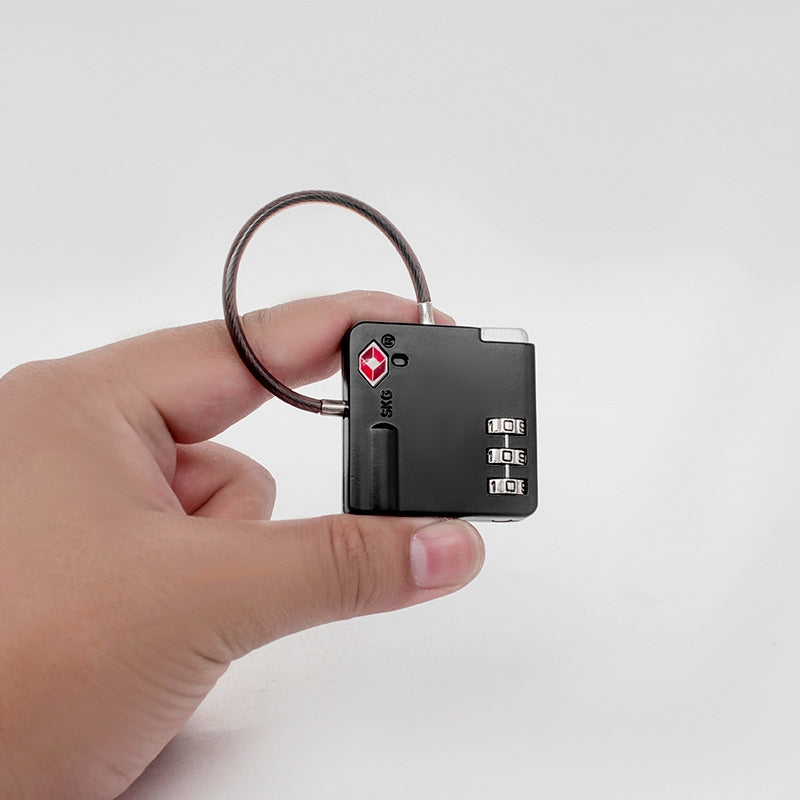 TSA Customs Combination Lock Anti-Theft Wire Padlock(Black)