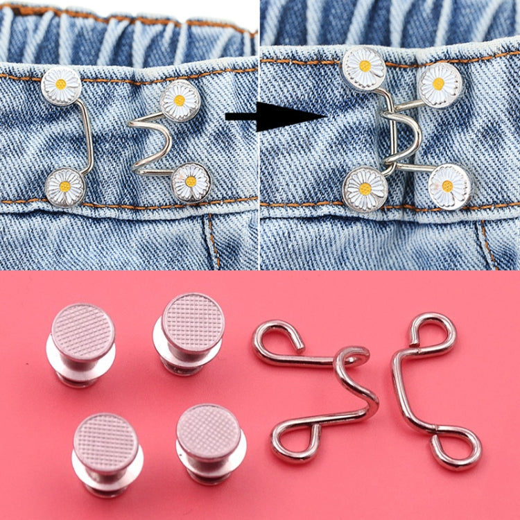 6 in 1 Nail-Free Detachable Button Jeans Waist Adjustment Buckle Set, Colour: 25mm (Silver)