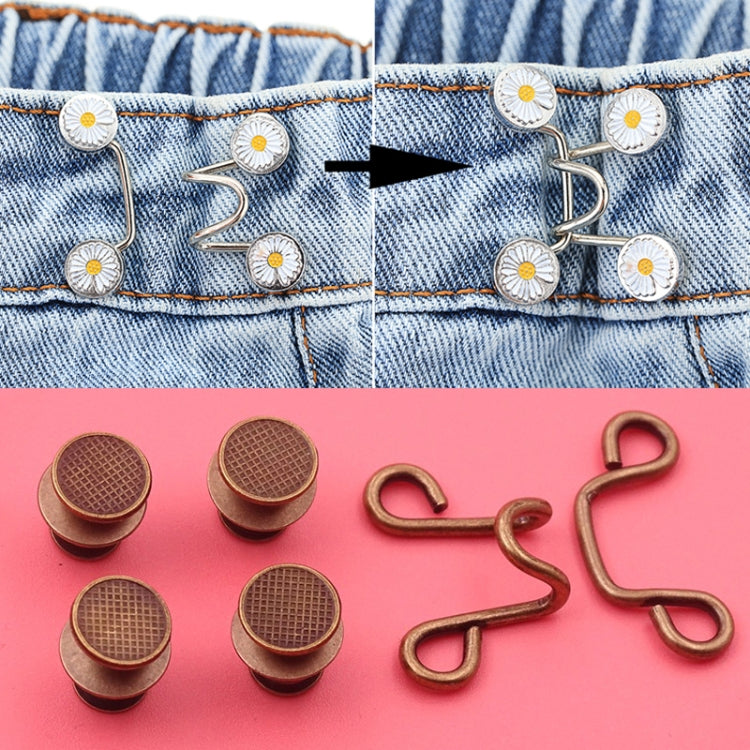 6 in 1 Nail-Free Detachable Button Jeans Waist Adjustment Buckle Set, Colour: 25mm (Bronze)