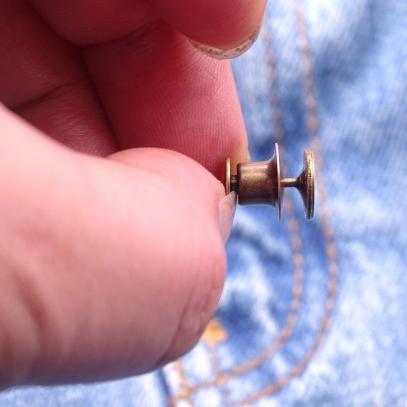 6 in 1 Nail-Free Detachable Button Jeans Waist Adjustment Buckle Set, Colour: 25mm (Bronze)