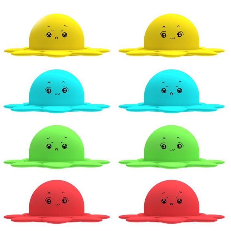 Double Expression Flip Dolls Octopus Silicone Unzip Toys, Height: 4.9cm(Green)