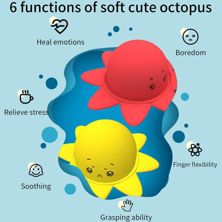 Double Expression Flip Dolls Octopus Silicone Unzip Toys, Height: 4.9cm(Green)