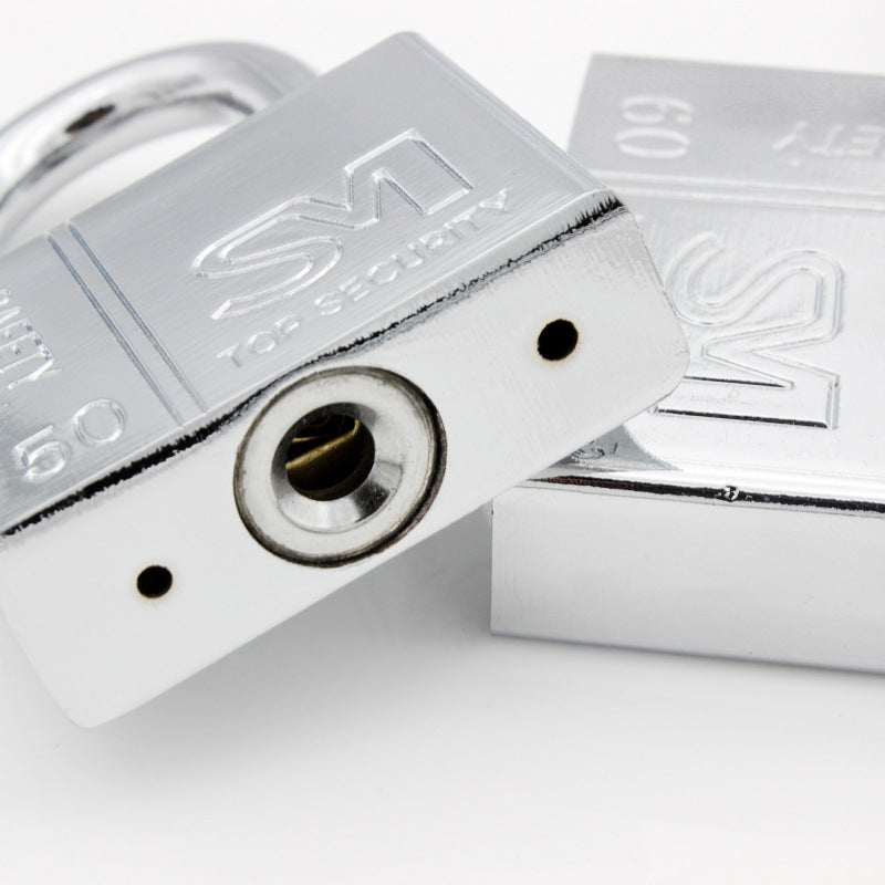 Square Blade Imitation Stainless Steel Padlock, Specification: Short 70mm Not Open