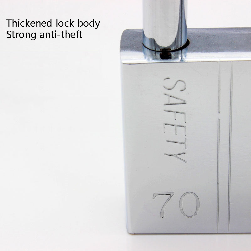 Square Blade Imitation Stainless Steel Padlock, Specification: Short 70mm Not Open