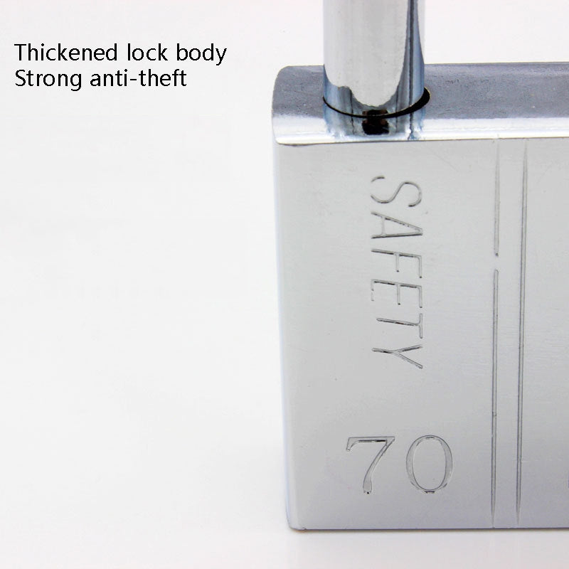 Square Blade Imitation Stainless Steel Padlock, Specification: Long 70mm Open