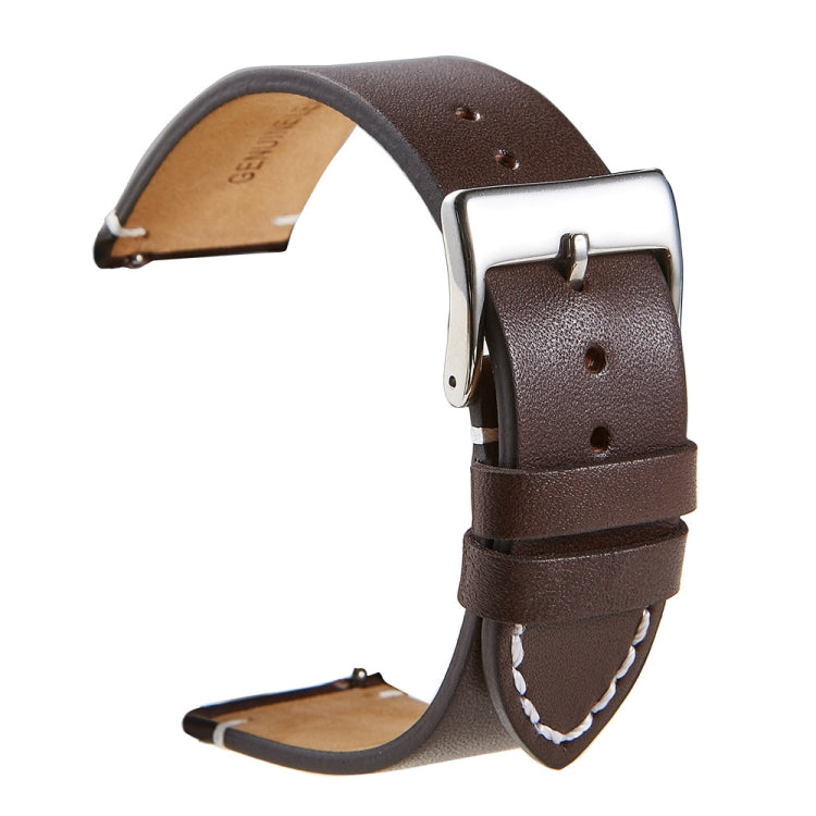 First Layer Retro Cowhide Frosted Bottom Leather Quick Release Ultra-Thin Universal Watch Strap, Size：