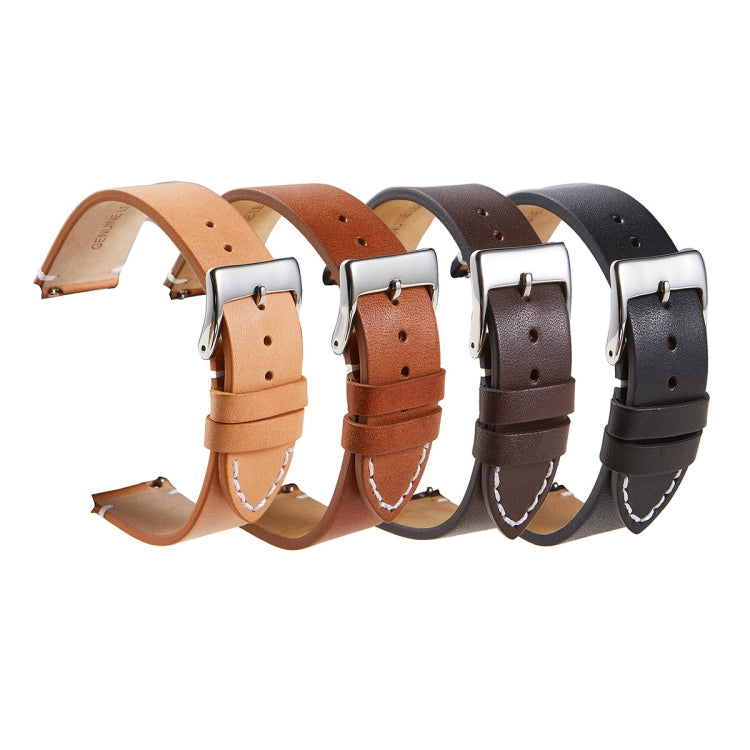 First Layer Retro Cowhide Frosted Bottom Leather Quick Release Ultra-Thin Universal Watch Strap, Size：