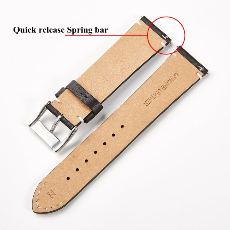 First Layer Retro Cowhide Frosted Bottom Leather Quick Release Ultra-Thin Universal Watch Strap, Size：