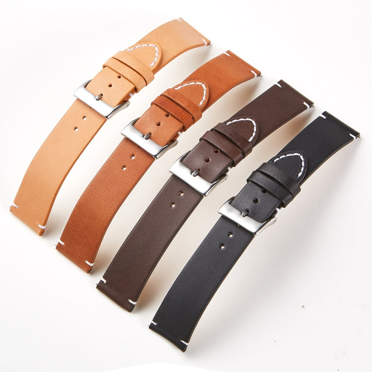 First Layer Retro Cowhide Frosted Bottom Leather Quick Release Ultra-Thin Universal Watch Strap, Size：