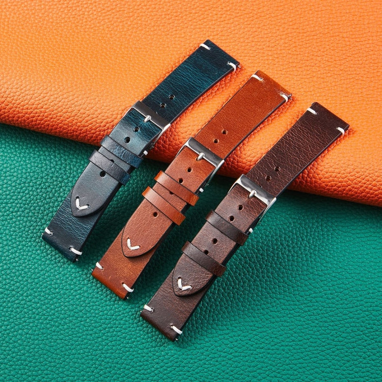 HB001 Color-Changing  Retro Oil Wax Leather Ultra-Thin Universal Watch Strap