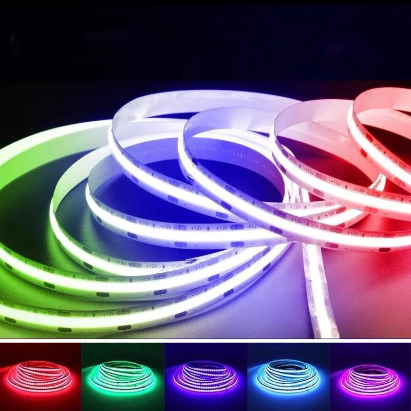 1m 24V 320 Beads 12W 8mm Wide COB Adhesive Decorative LED Light Strip, Style: Red(Color Monochromatic)