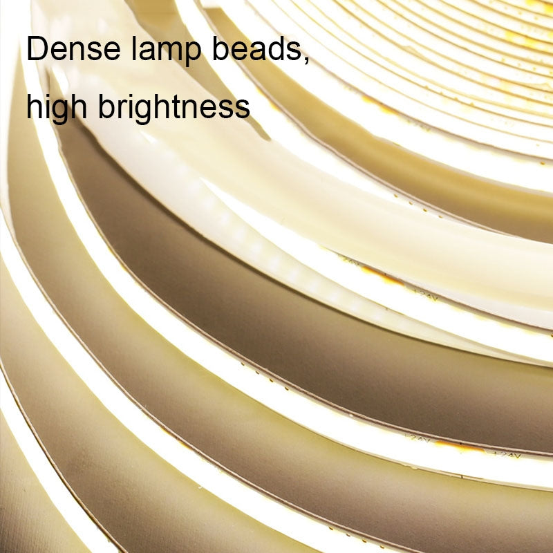 1m 24V 320 Beads 12W 8mm Wide COB Adhesive Decorative LED Light Strip, Style: Red(Color Monochromatic)