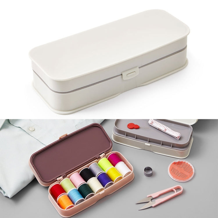 Household Needle Box Set Sewing Kit Storage Box(White)