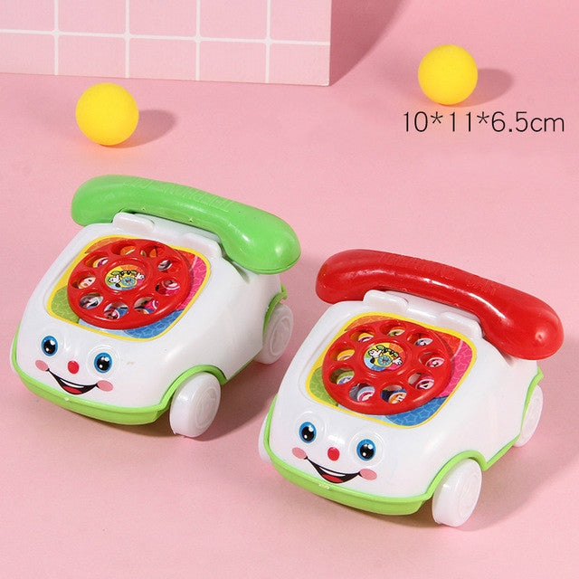 2 PCS Cartoon Creative Simulation Brake Cable Telephone Children Toy, Random Color and Style Delivery