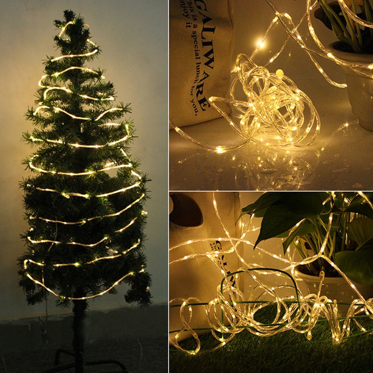 Holiday Party Decoration Tube String Lights LED Garden Decoration Casing Light with Remote Control, Spec: 7m 50 LEDs USB Powered(Warm Light)