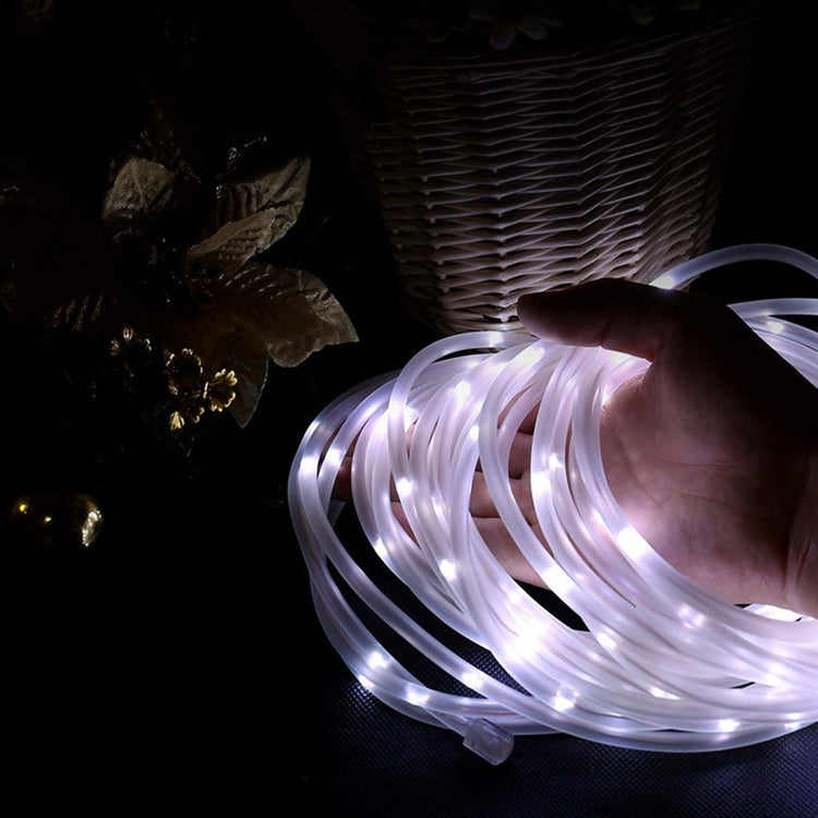 Holiday Party Decoration Tube String Lights LED Garden Decoration Casing Light with Remote Control, Spec: 7m 50 LEDs USB Powered(White Light)