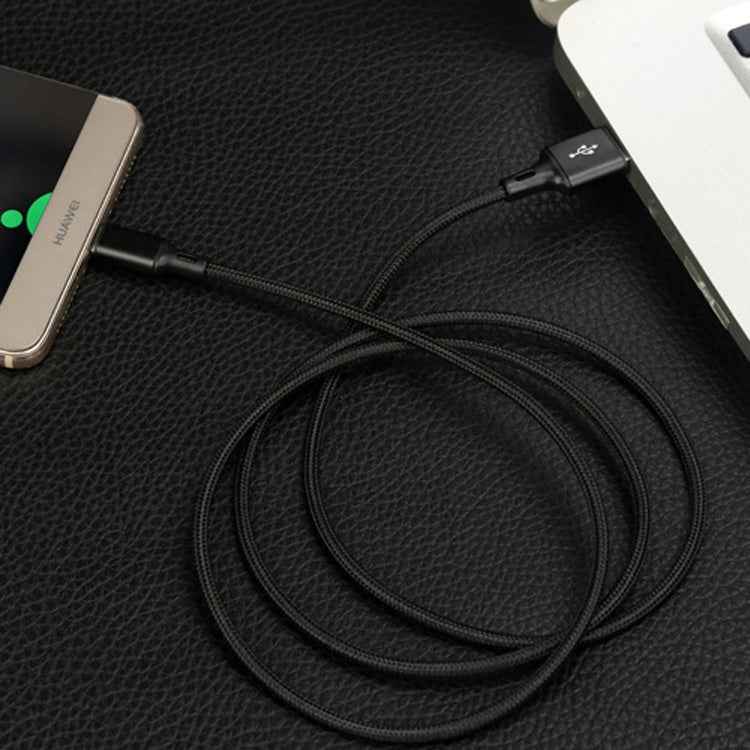 Uniqbuy For 4 PCS 2.4A USB-C / Type-C to USB Braided Fast Charging Sync Data Cable, Length: 0.25m (Black)