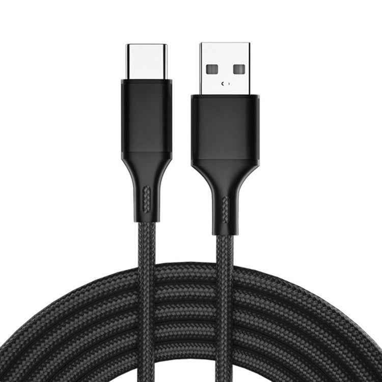 Uniqbuy For 4 PCS 2.4A USB-C / Type-C to USB Braided Fast Charging Sync Data Cable, Length: 0.25m (Black)