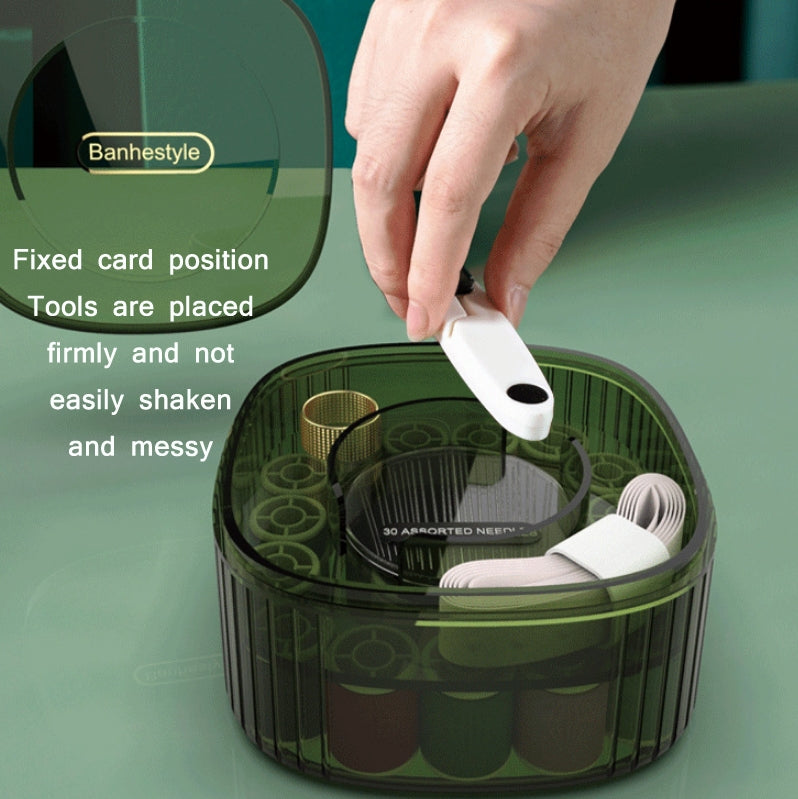 24 In 1 Household Multifunctional Portable Needle And Thread Storage Box Set(Transparent Yellow)