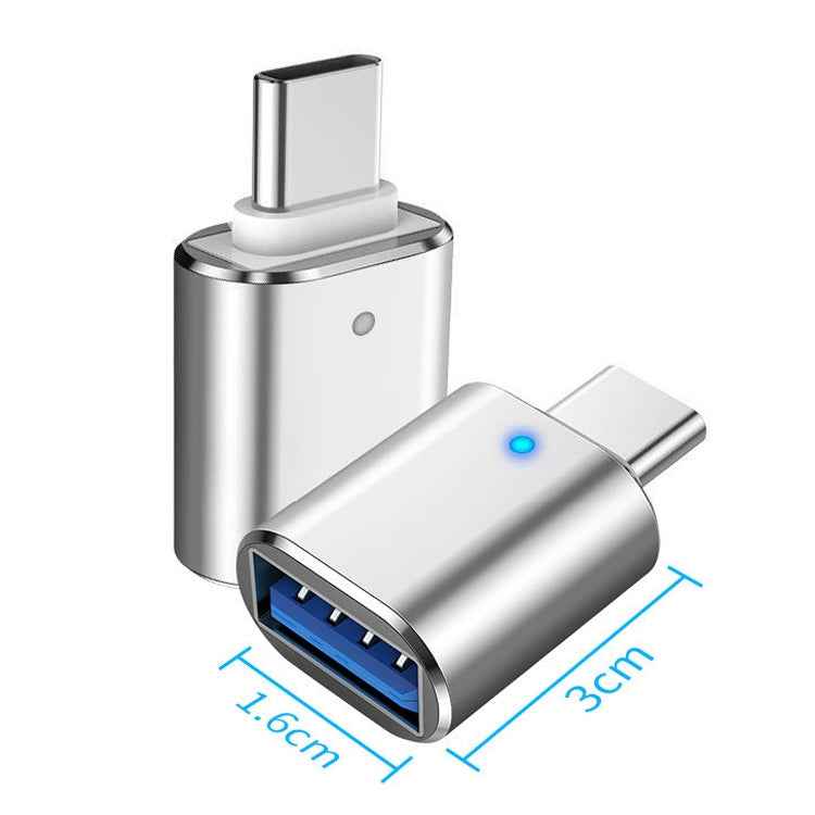 Uniqbuy For 3 PCS USB 3.0 Female to USB-C / Type-C Male OTG Adapter with Indicator Light(Black)