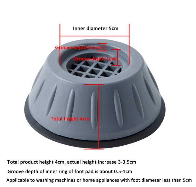 4pcs Roller Washing Machine Foot Pad Rubber Refrigerator Shock-Absorbing Basee(Large)