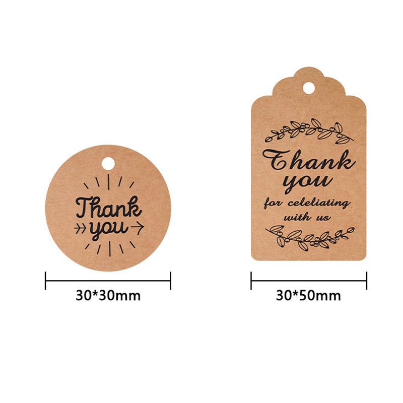 100pcs /Pack Kraft Paper Gift Tag With 20m Hemp Rope(L-03)