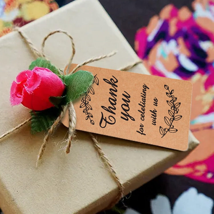 100pcs /Pack Kraft Paper Gift Tag With 20m Hemp Rope(L-03)