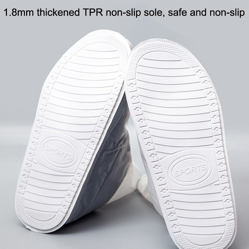 1 Pair Rainy Outdoor Anti-Skid Waterproof Shoe Cover Thickening Repetitive Use Shoe Cover M(White)
