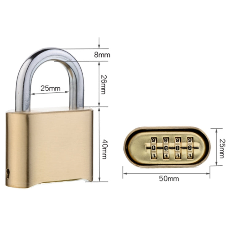Brass Warehouse Door Logistics 4 Bit Password Lock Bottom Password Wheel Padlock
