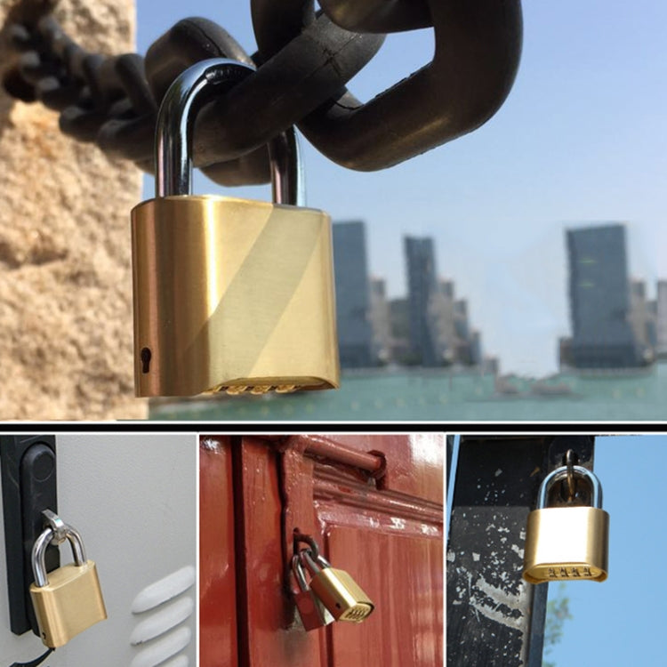 Brass Warehouse Door Logistics 4 Bit Password Lock Bottom Password Wheel Padlock