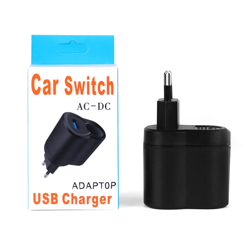 EU Plug Home Cigarette Lighter Socket Car Power Converter, Plug Specifications: