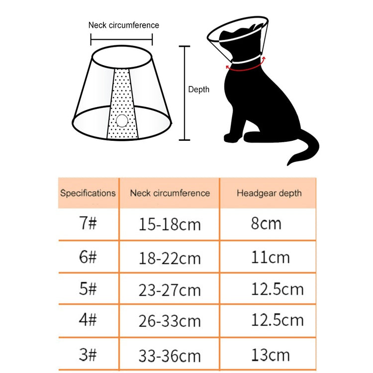Pet Protective Headgear Cat And Dog Anti-Bite Collar After Cosmetic And Operation, Size: No.7/8cm