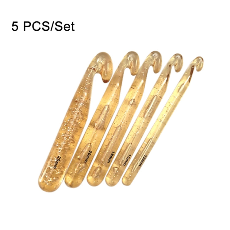 5 PCS/Set Transparent Bold Crystal Crochet Knitting Tool Set