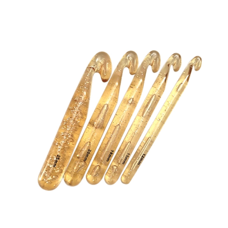 5 PCS/Set Transparent Bold Crystal Crochet Knitting Tool Set