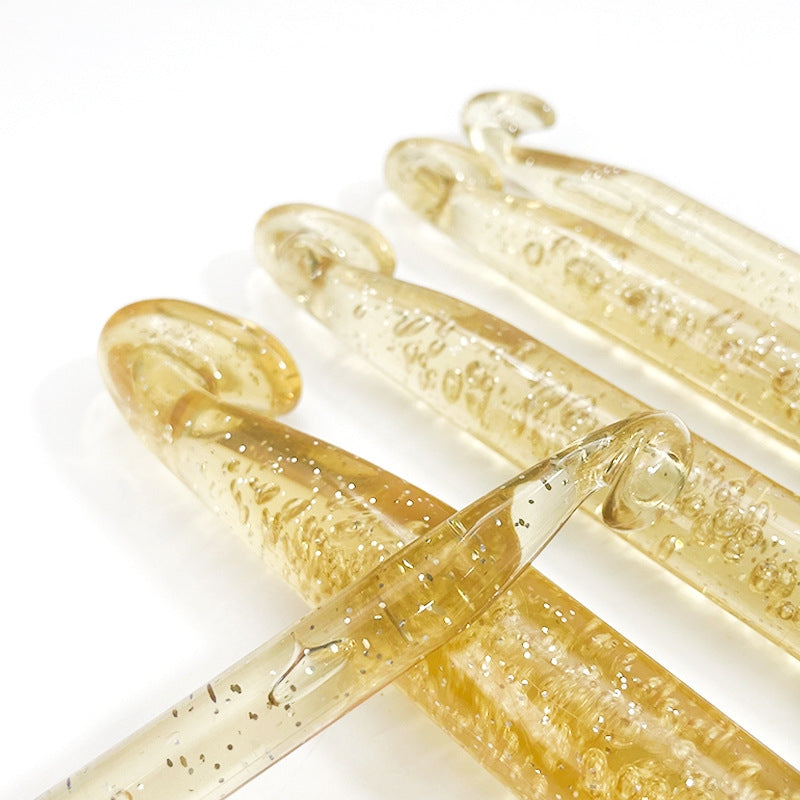 18mm+15mm+12mm+10 Pins Transparent Bold Crystal Crochet Knitting Tool Set