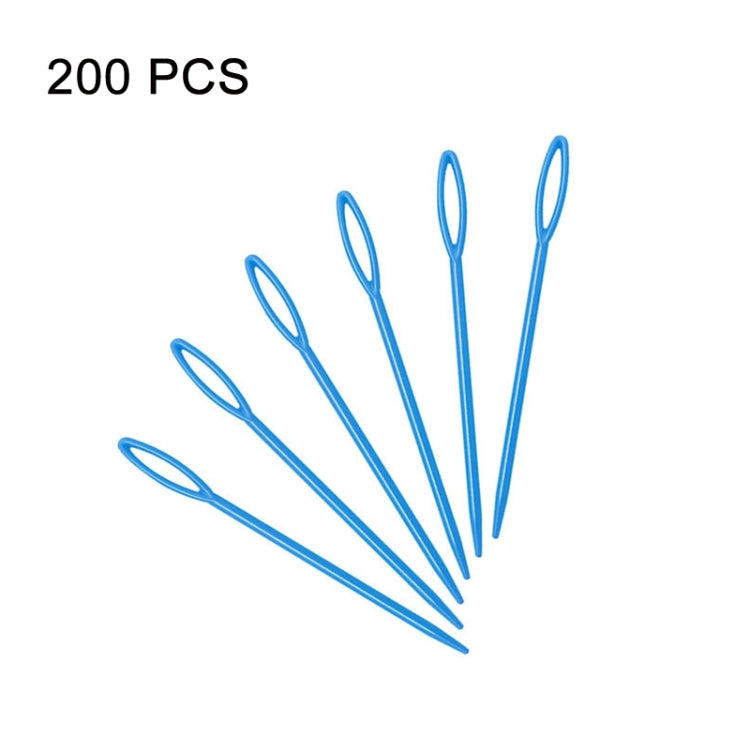 200 PCS 9cm Plastic Sewing Needle Color Sweater Knitting Tool(Blue)