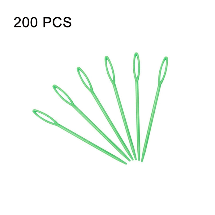 200 PCS 9cm Plastic Sewing Needle Color Sweater Knitting Tool(Green)