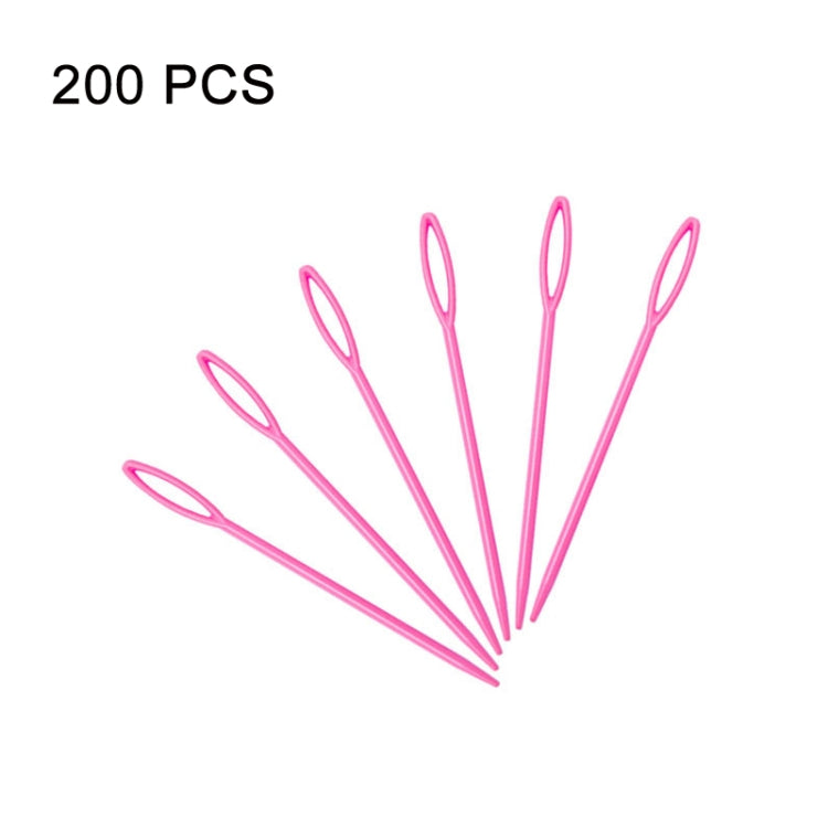 200 PCS 9cm Plastic Sewing Needle Color Sweater Knitting Tool(Pink)